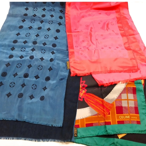 Louis Vuitton LV Scarf Wool Silk Satin Multi Color Wool - Picture 1 of 4